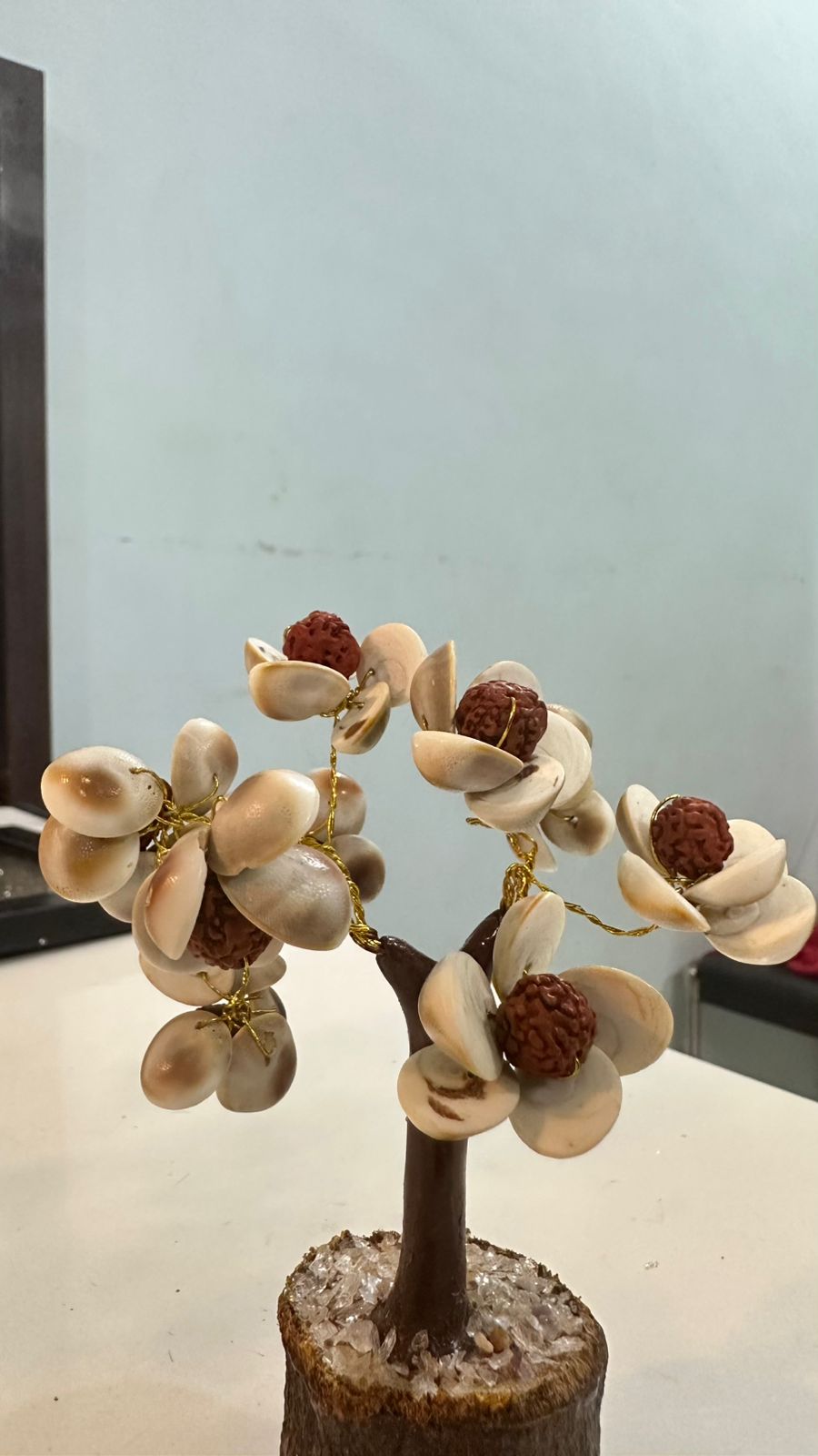 Mini Gomti Chakra Tree with Panchmukhi Rudraksh – Prosperity & Divine Protection