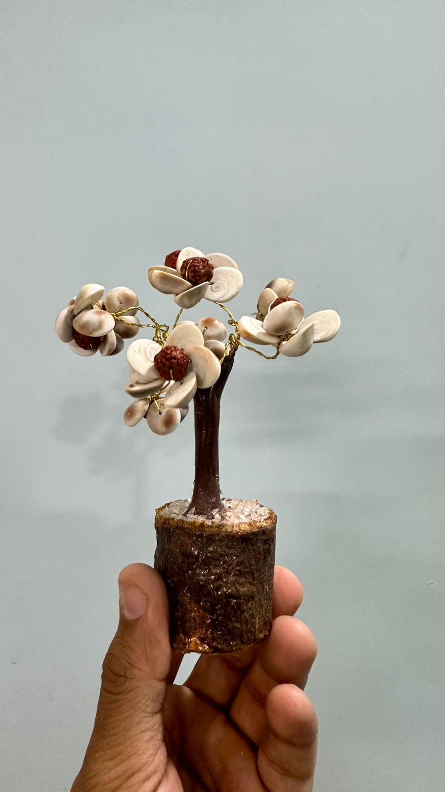 Mini Gomti Chakra Tree with Panchmukhi Rudraksh – Prosperity & Divine Protection