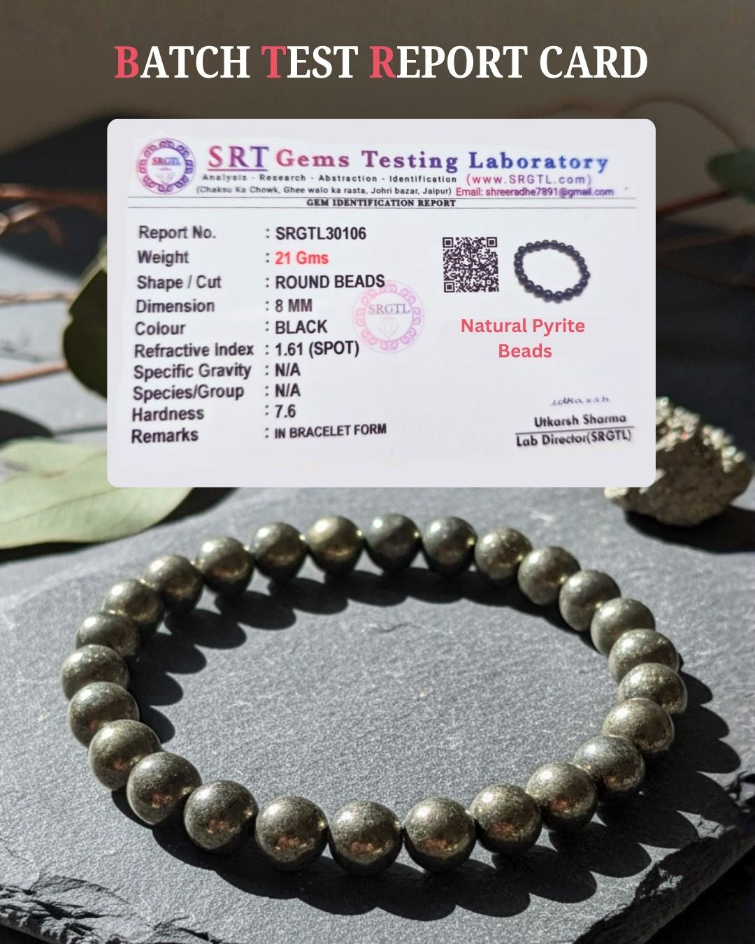 Pyrite Money Bracelet with FREE Raw Selenite Plate (Buy 1 Get 1 Offer)
