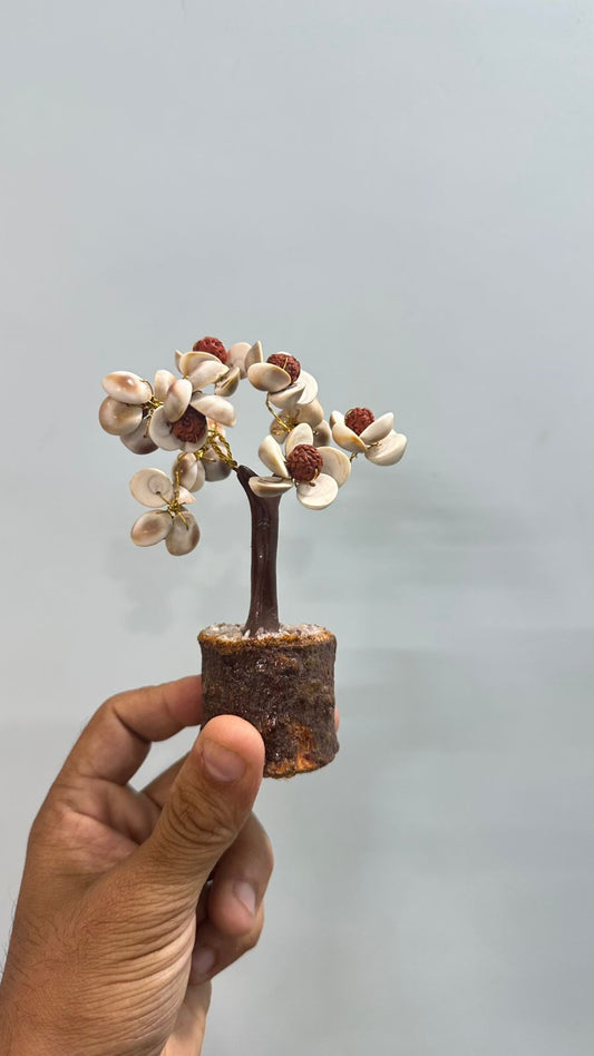 Mini Gomti Chakra Tree with Panchmukhi Rudraksh – Prosperity & Divine Protection