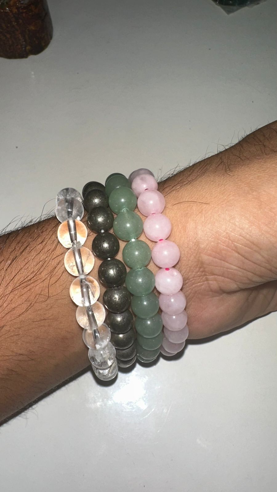 Crystal Bracelet Combo (Set of 4) – Love, Clarity, Wealth & Luck 🌸💎💰🍀